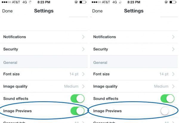Как отключить предварительный просмотр изображений в Twitter для iOS, Android и OS X