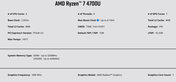 Утечка характеристик AMD Ryzen 5 5600U: тактовая частота с ускорением 4,2 ГГц и графика Vega 7
